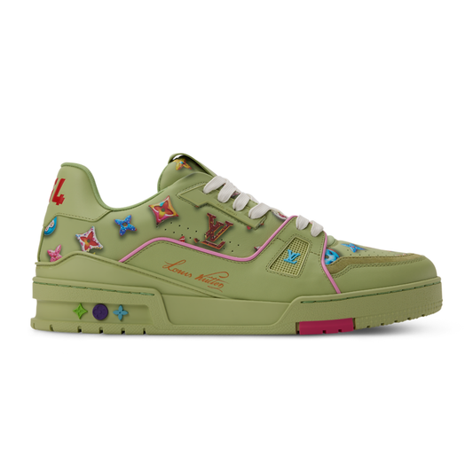 LV Trainer Sneaker Coordinates With The Season’s Monogram Donuts Green